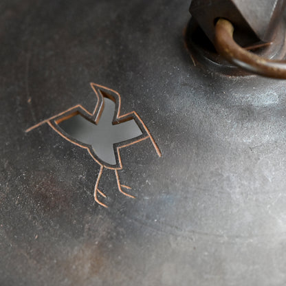 Japanese Bronze Lantern ー会田富康「青銅千鳥文字燈籠」