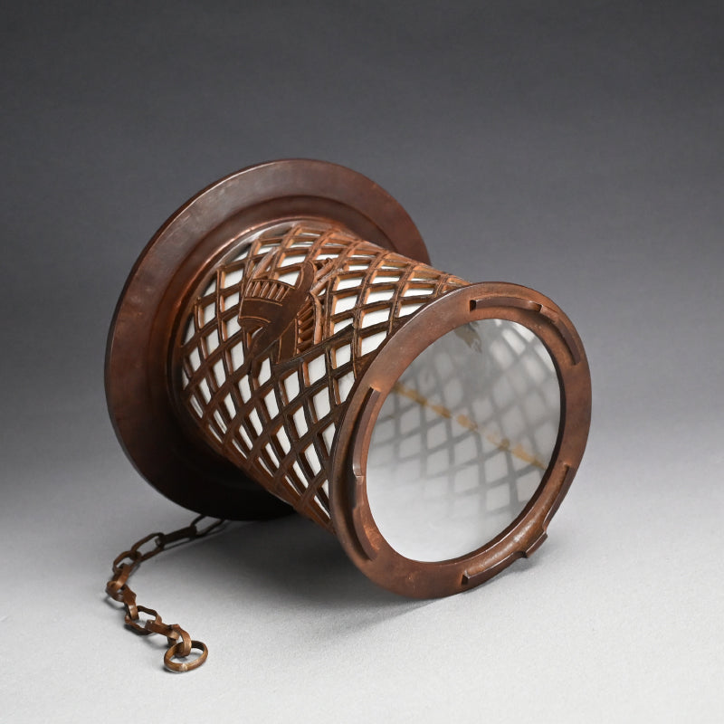 Japanese Bronze Lantern ー会田富康「青銅千鳥文字燈籠」
