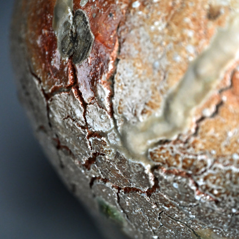 Contemporary Shigaraki Yabure Tsubo ー古谷 剛敏 "自然釉破れ壺"
