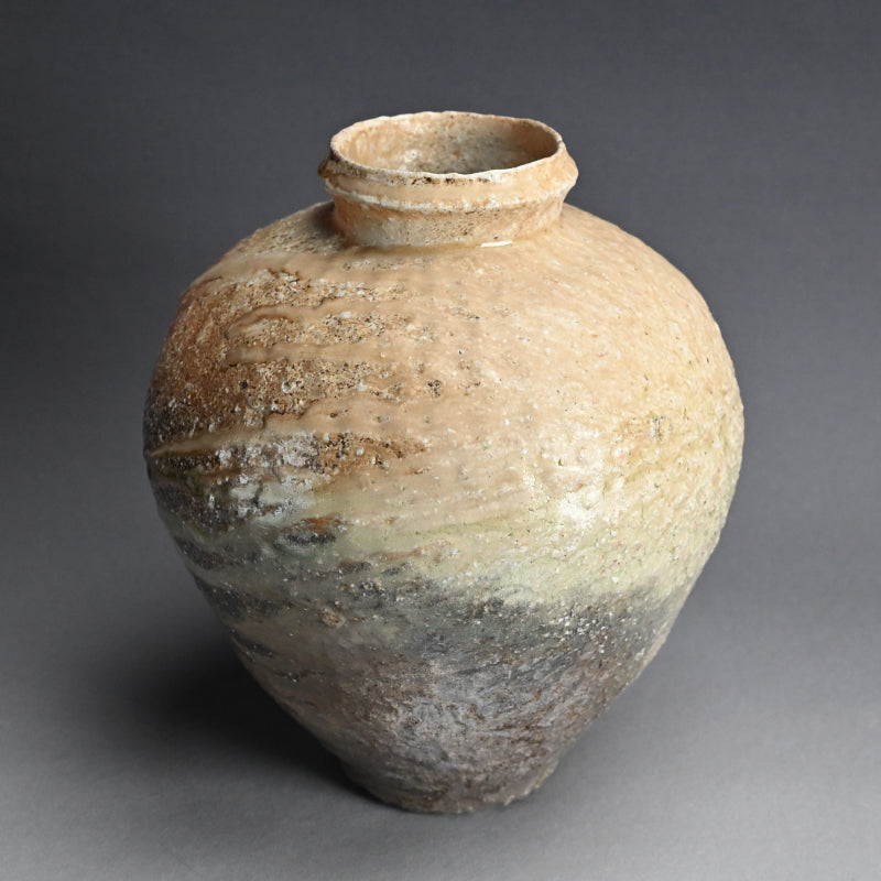 Contemporary Shigaraki Yabure Tsubo ー古谷 剛敏 "自然釉破れ壺"