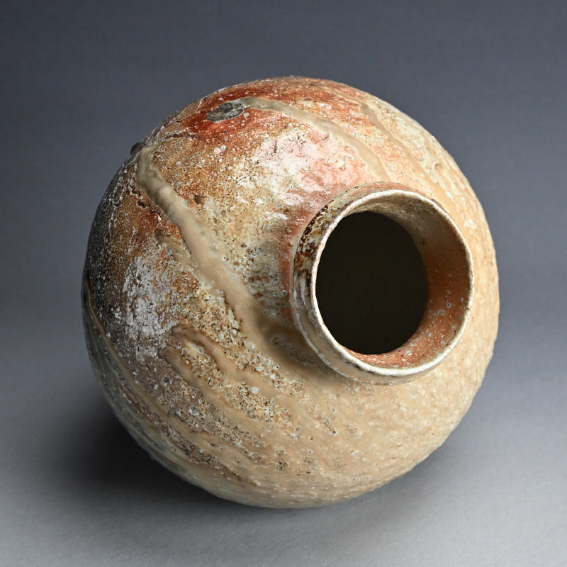 Contemporary Shigaraki Yabure Tsubo ー古谷 剛敏 "自然釉破れ壺"