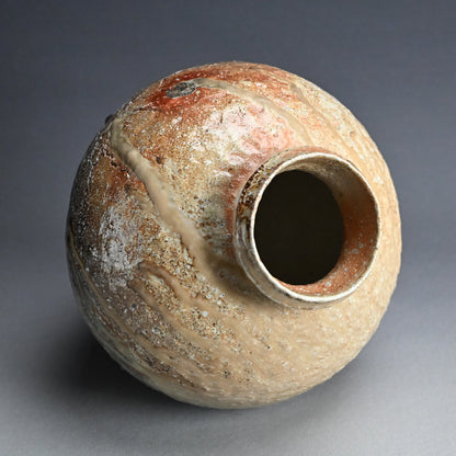 Contemporary Shigaraki Yabure Tsubo ー古谷 剛敏 "自然釉破れ壺"