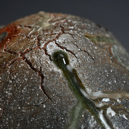 Contemporary Shigaraki Yabure Tsubo ー古谷 剛敏 "自然釉破れ壺"