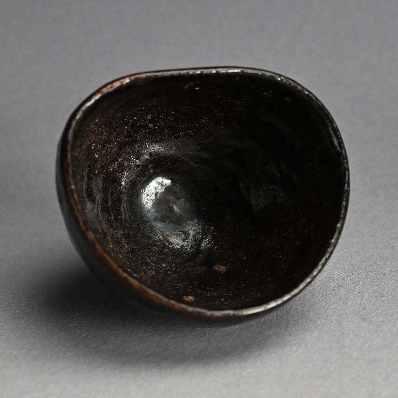 素晴らしいアンティークの黒釉「団子」茶碗