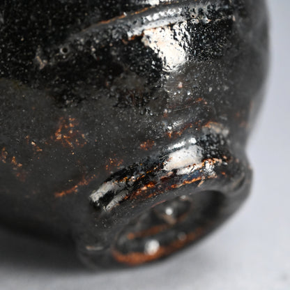 素晴らしいアンティークの黒釉「団子」茶碗