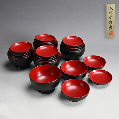 Wajima 5 person. Setting of Zen Temple Nesting Lacquer Bowls