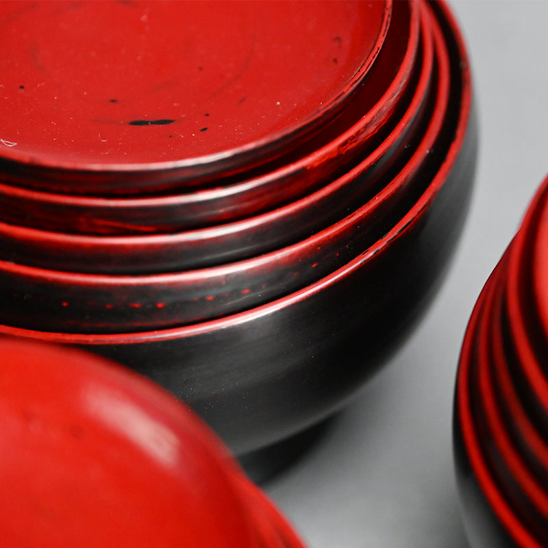 Wajima 5 person. Setting of Zen Temple Nesting Lacquer Bowls