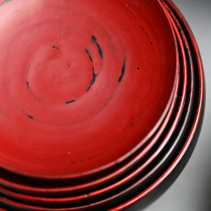 Wajima 5 person. Setting of Zen Temple Nesting Lacquer Bowls