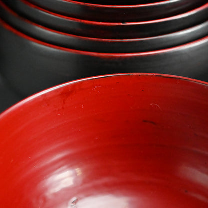 Wajima 5 person. Setting of Zen Temple Nesting Lacquer Bowls