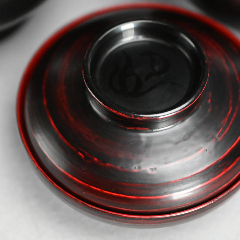 Wajima 5 person. Setting of Zen Temple Nesting Lacquer Bowls