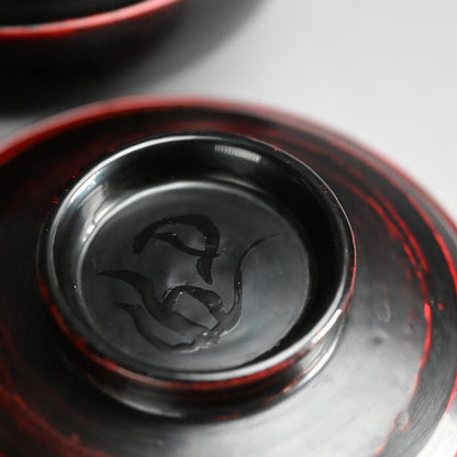 Wajima 5 person. Setting of Zen Temple Nesting Lacquer Bowls