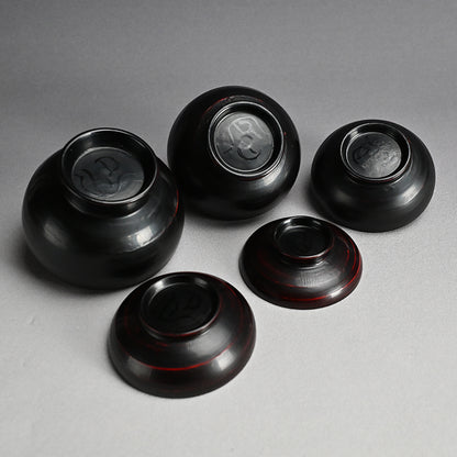 Wajima 5 person. Setting of Zen Temple Nesting Lacquer Bowls