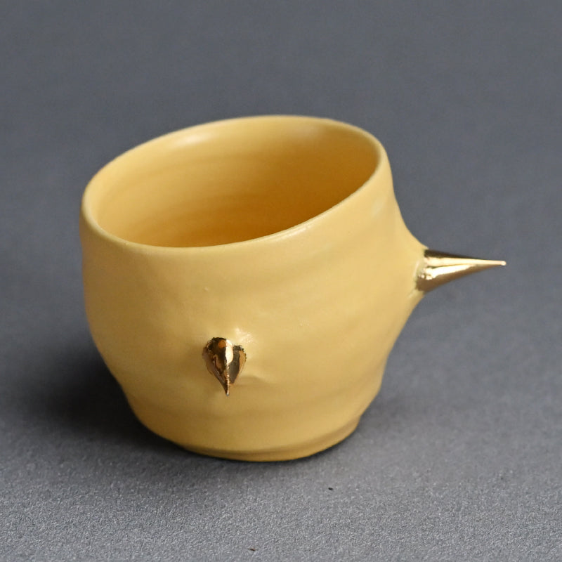 Yellow Glazed Guinomi Sake Cup ー東井 真咲朝 "ぐい吞み"