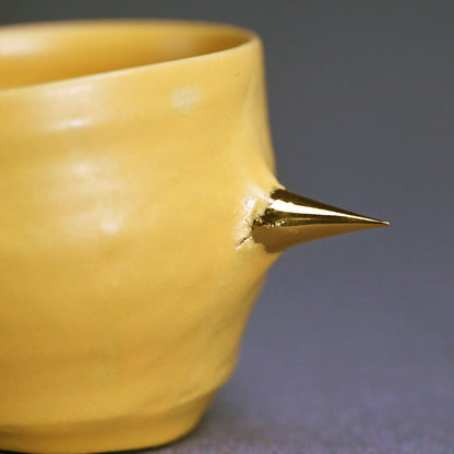 Yellow Glazed Guinomi Sake Cup ー東井 真咲朝 "ぐい吞み"