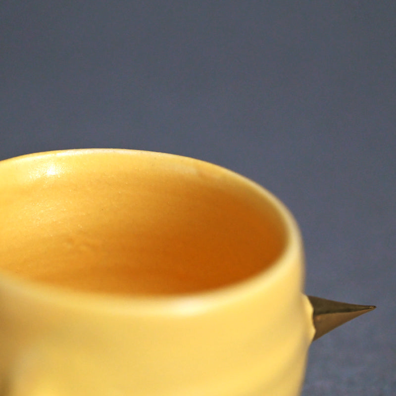 Yellow Glazed Guinomi Sake Cup ー東井 真咲朝 "ぐい吞み"