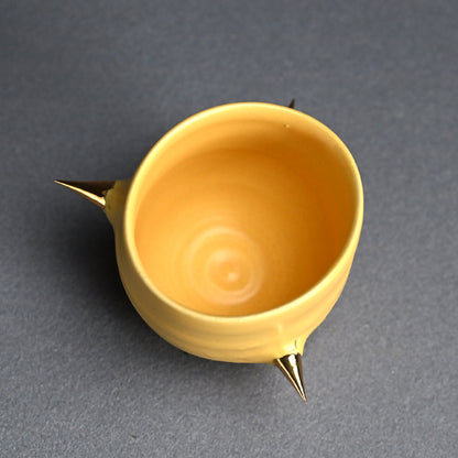 Yellow Glazed Guinomi Sake Cup ー東井 真咲朝 "ぐい吞み"