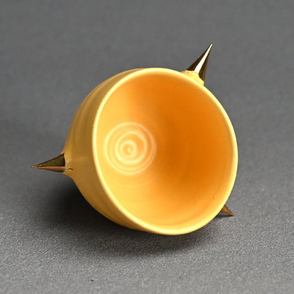 Yellow Glazed Guinomi Sake Cup ー東井 真咲朝 "ぐい吞み"