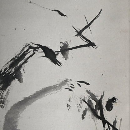 Scroll Pair, Monkeys Grasping for the Moon ー本多 天城 “猿猴圖”
