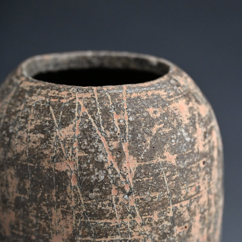 Teramoto Mamoru, Tall Vase ー寺本 守 “茜彩 象嵌 花生”