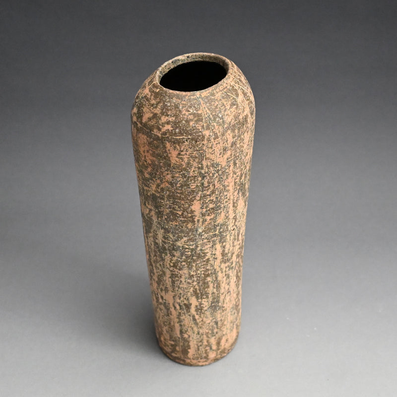 Teramoto Mamoru, Tall Vase ー寺本 守 “茜彩 象嵌 花生”