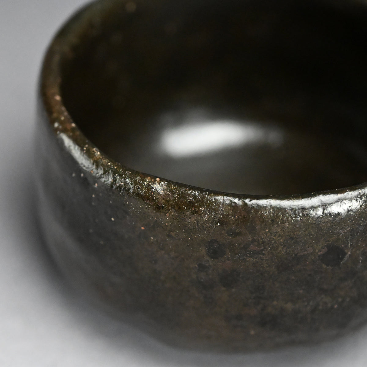 Antique Black Raku Chawan Tea Bowl