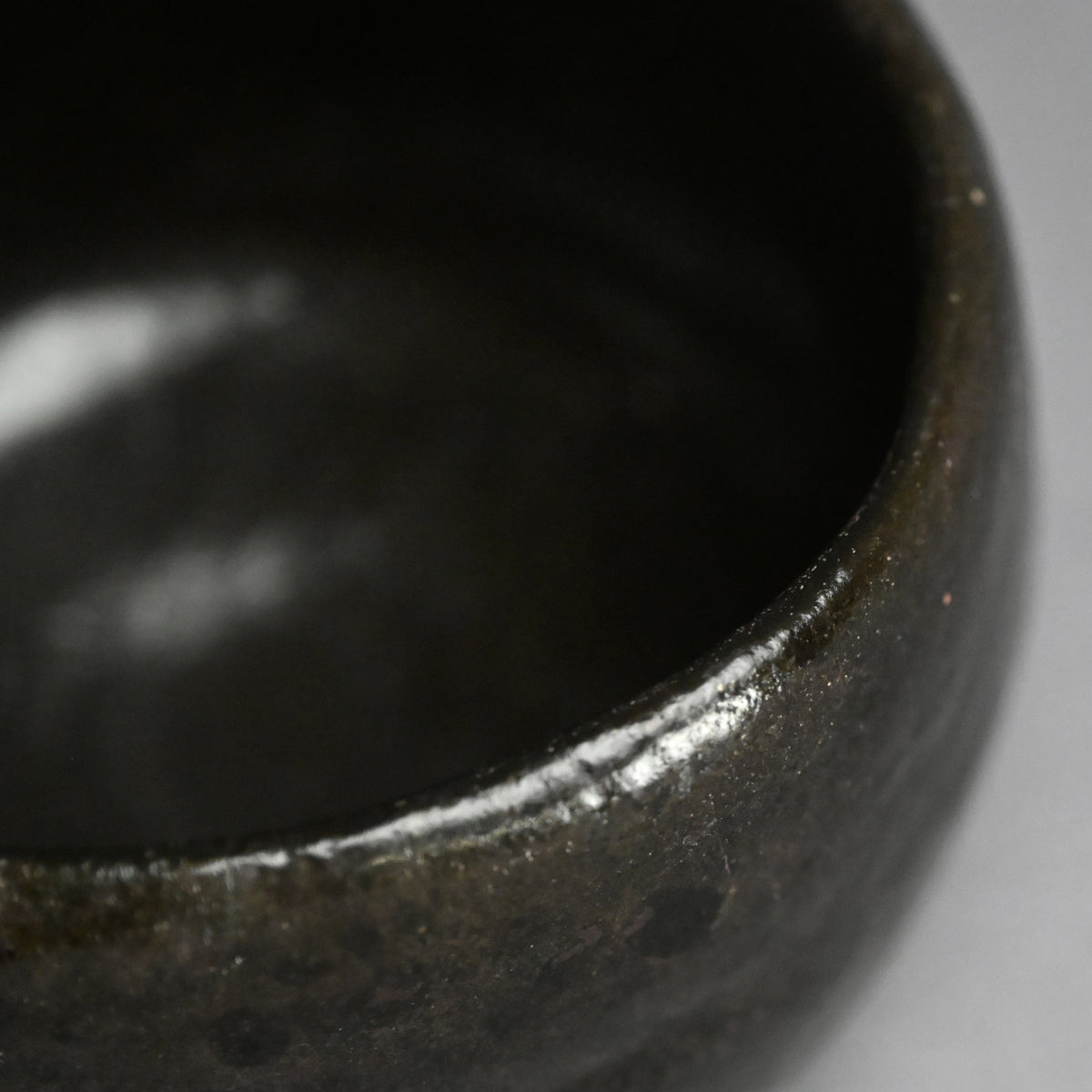 Antique Black Raku Chawan Tea Bowl