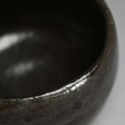 Antique Black Raku Chawan Tea Bowl