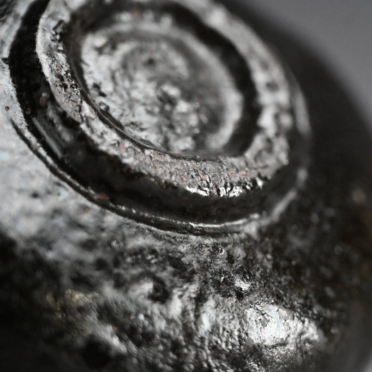 Antique Black Raku Chawan Tea Bowl