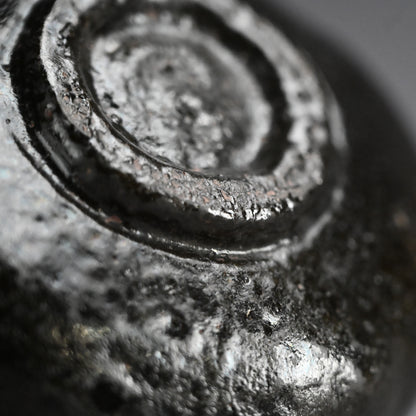 Antique Black Raku Chawan Tea Bowl
