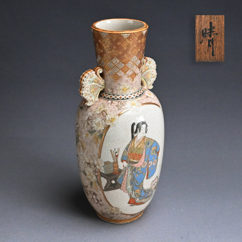 Fabulous Kyo-Satsuma Studio Vase, early 20th century