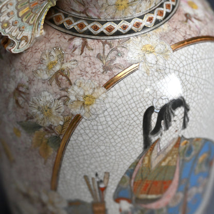 Fabulous Kyo-Satsuma Studio Vase, early 20th century