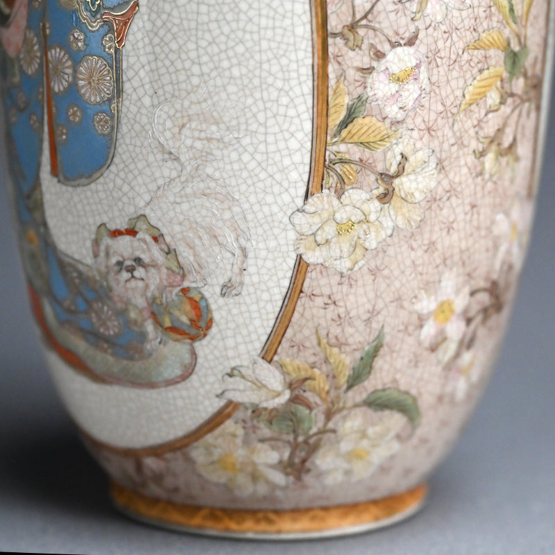Fabulous Kyo-Satsuma Studio Vase, early 20th century