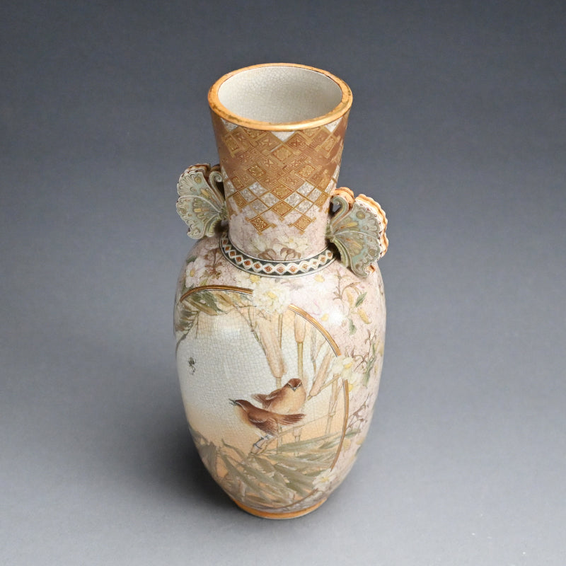 Fabulous Kyo-Satsuma Studio Vase, early 20th century