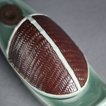 Boat-Shaped Koro Incense Burner ー宮川 (真葛) 香山 “青磁釉 香爐”