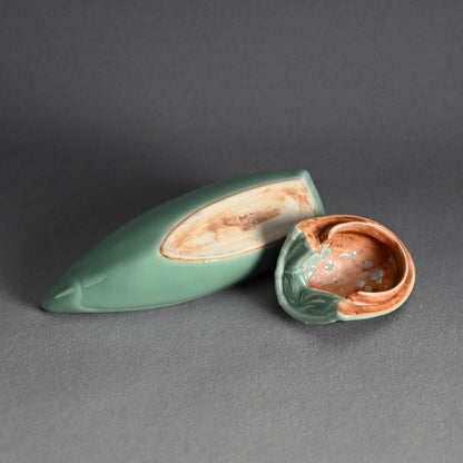 Boat-Shaped Koro Incense Burner ー宮川 (真葛) 香山 “青磁釉 香爐”