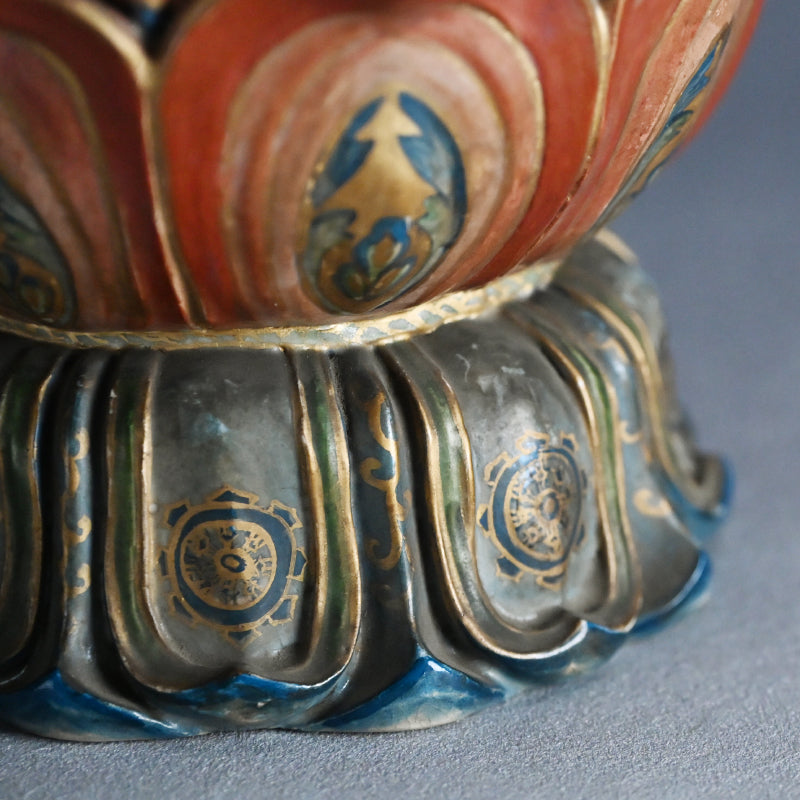 Beautiful Antique Japanese Lotus Pedestal Koro Incense Burner