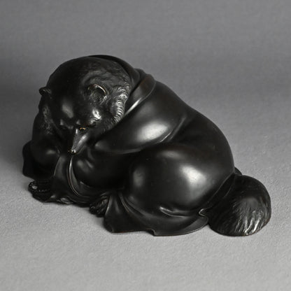 Superlative Bronze Tanuki Okimono Sculpture ー大島 如雲