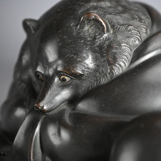 Superlative Bronze Tanuki Okimono Sculpture ー大島 如雲