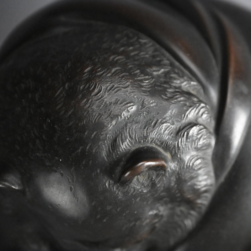 Superlative Bronze Tanuki Okimono Sculpture ー大島 如雲