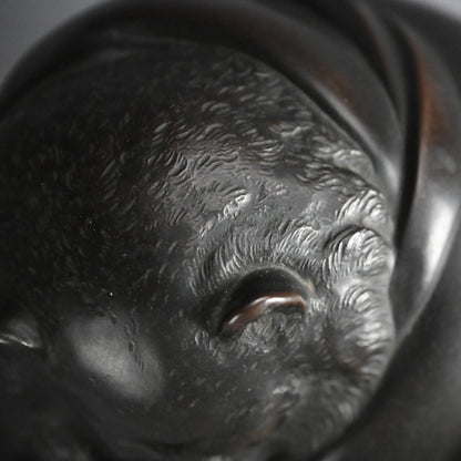 Superlative Bronze Tanuki Okimono Sculpture ー大島 如雲