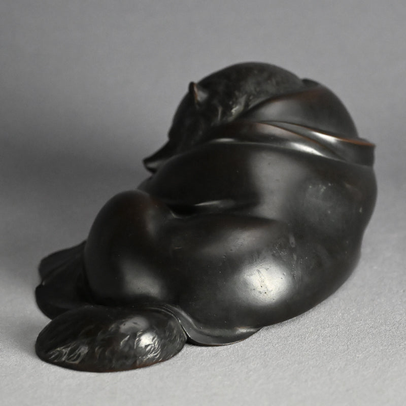 Superlative Bronze Tanuki Okimono Sculpture ー大島 如雲