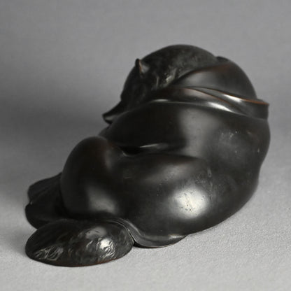 Superlative Bronze Tanuki Okimono Sculpture ー大島 如雲