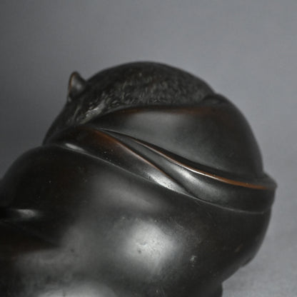 Superlative Bronze Tanuki Okimono Sculpture ー大島 如雲