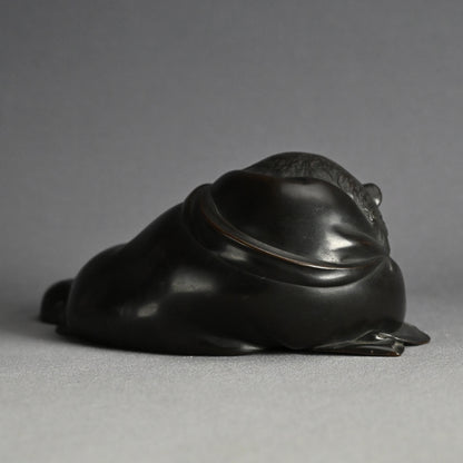 Superlative Bronze Tanuki Okimono Sculpture ー大島 如雲