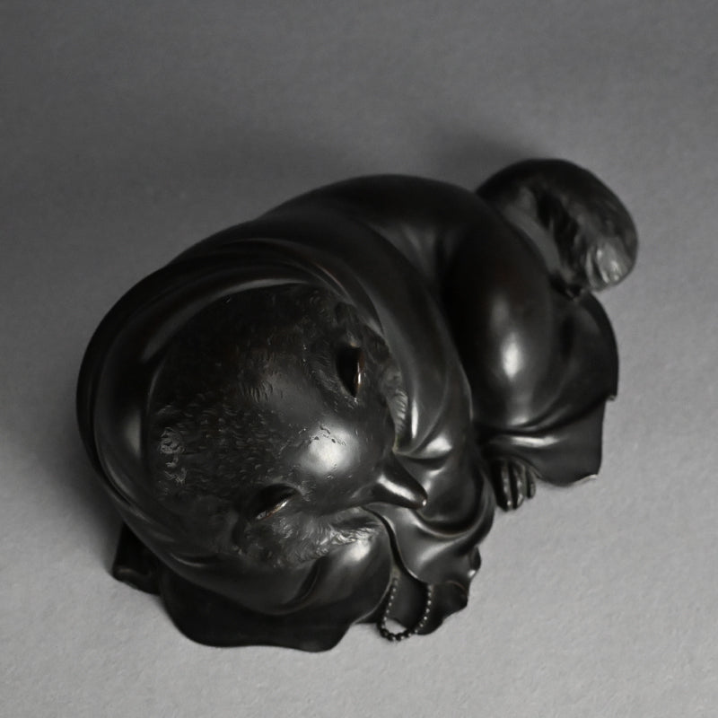 Superlative Bronze Tanuki Okimono Sculpture ー大島 如雲