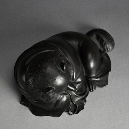 Superlative Bronze Tanuki Okimono Sculpture ー大島 如雲