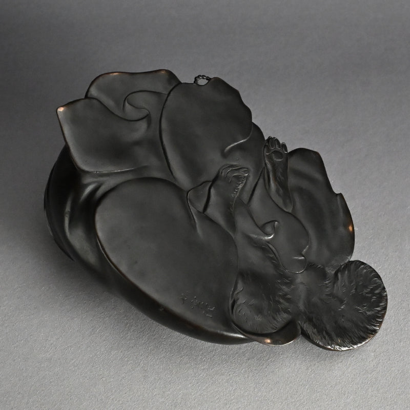 Superlative Bronze Tanuki Okimono Sculpture ー大島 如雲