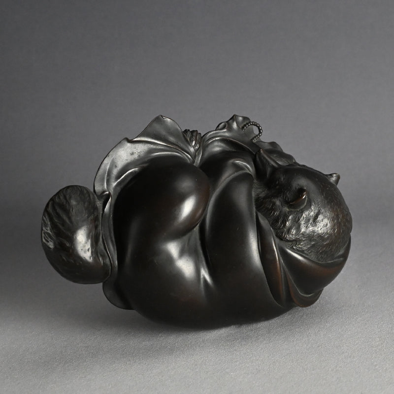 Superlative Bronze Tanuki Okimono Sculpture ー大島 如雲