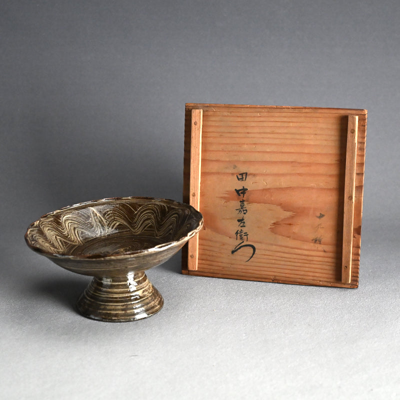 Edo p. Utsutsugawa Yaki Pottery Footed Dish