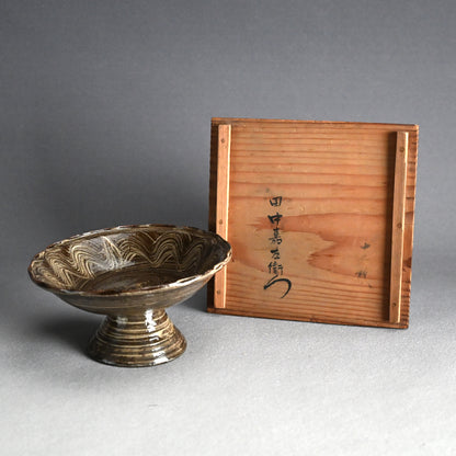 Edo p. Utsutsugawa Yaki Pottery Footed Dish